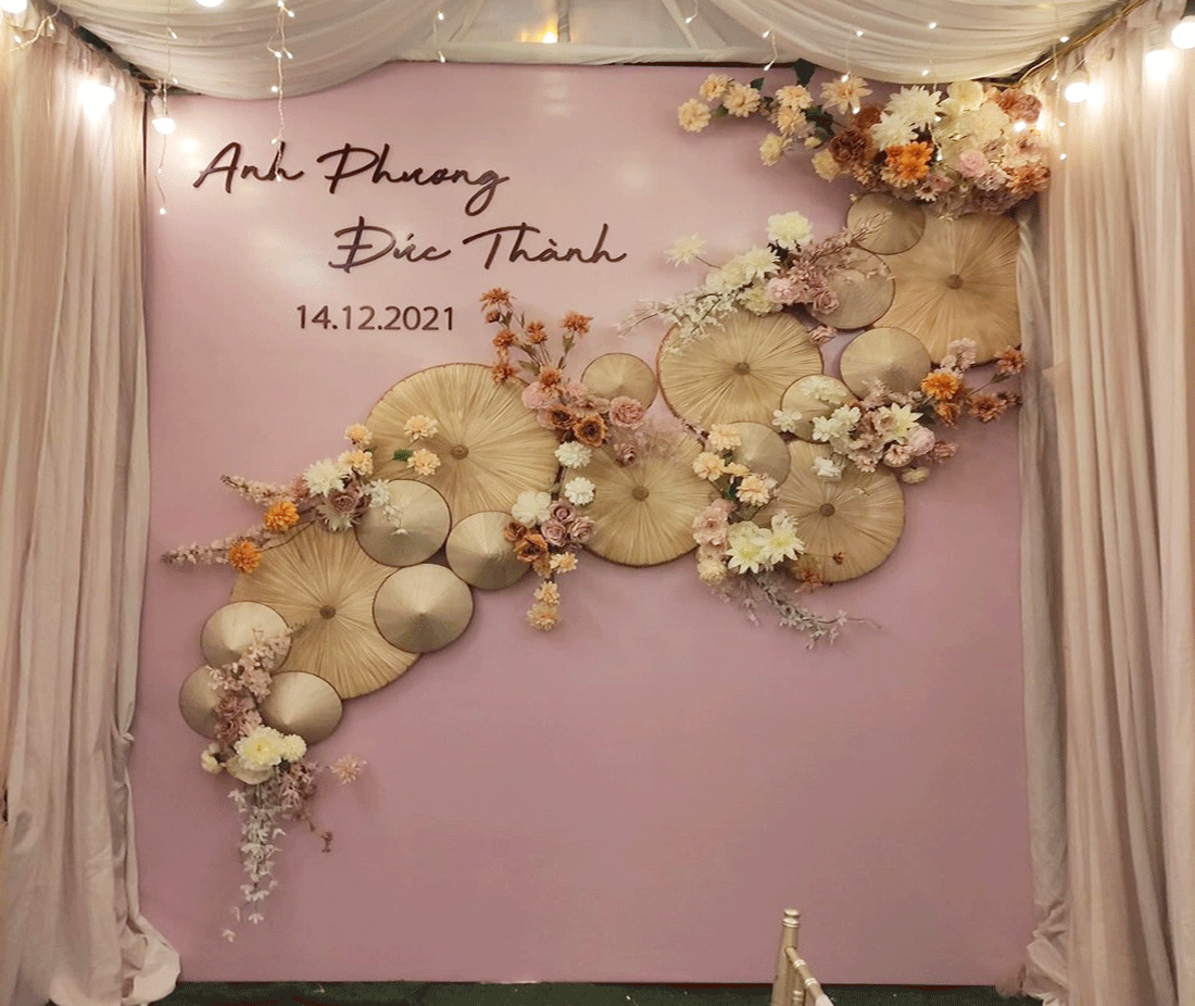 phông cưới nón lá truyền thống