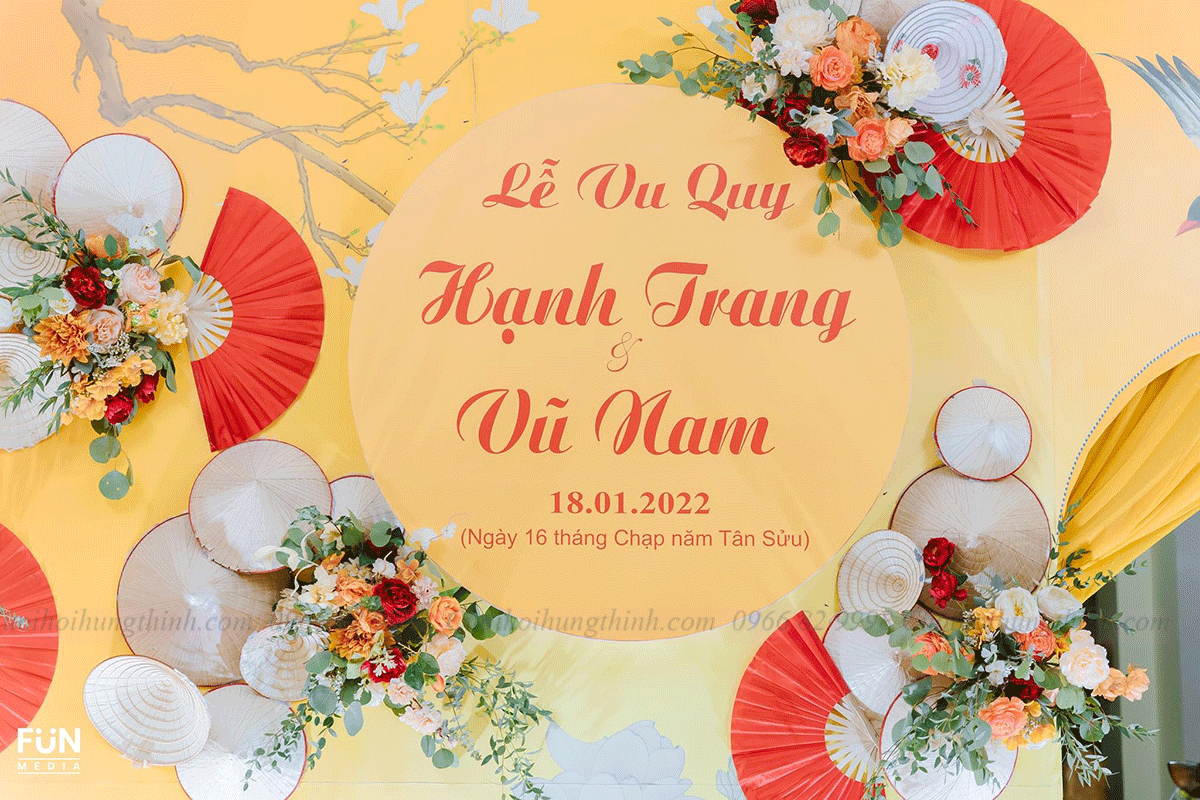 phông cưới nón lá truyền thống