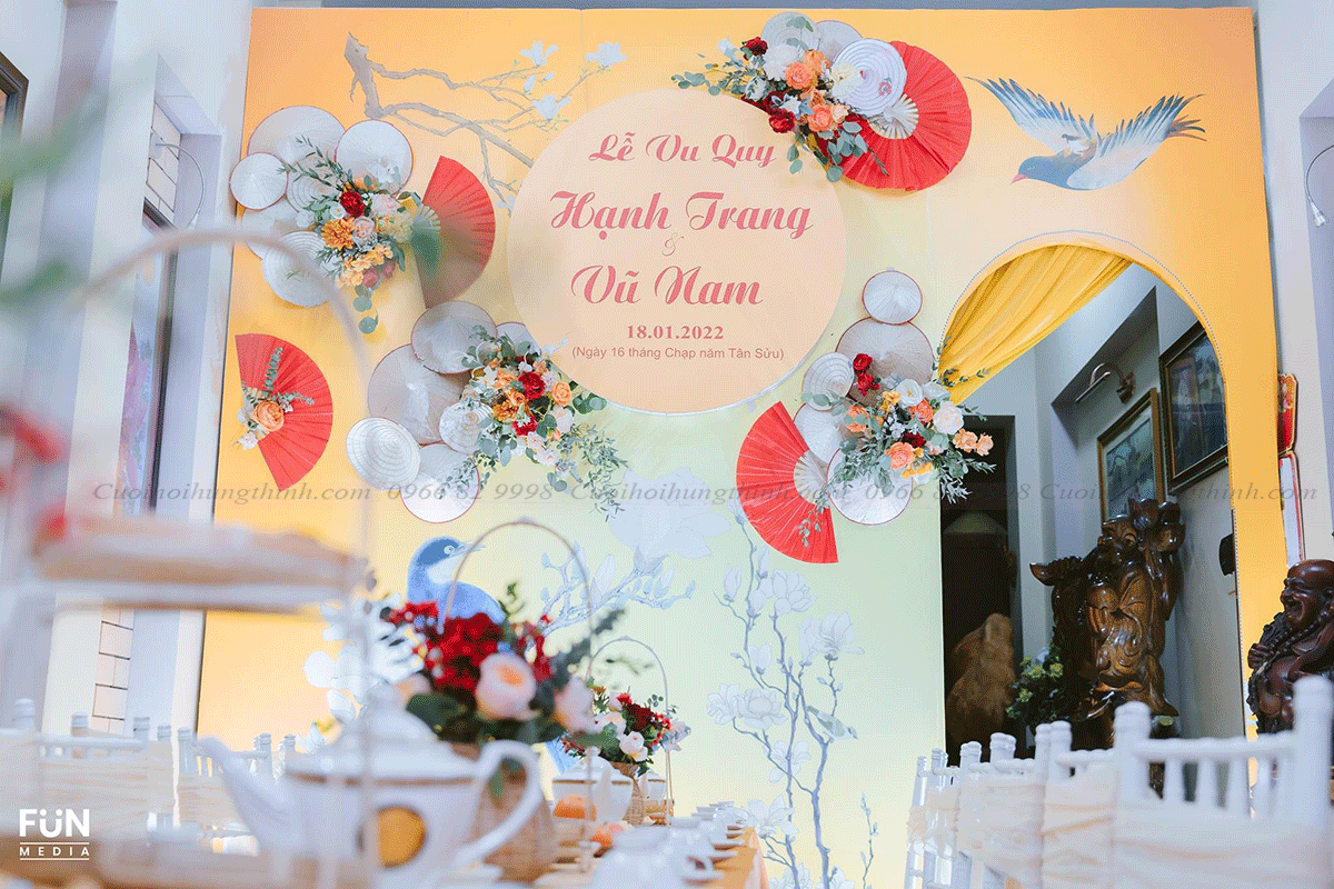 phông cưới nón lá truyền thống